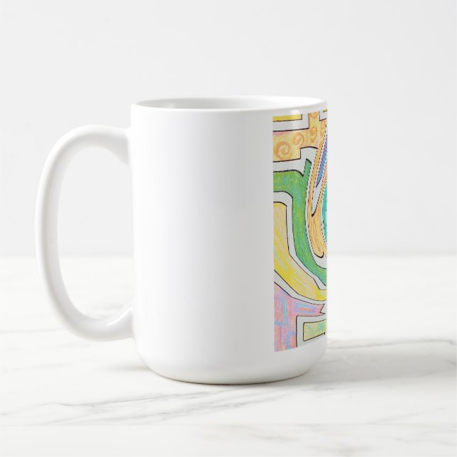 Spiral Caught in Colorful Maze Coffee Mug (Left)