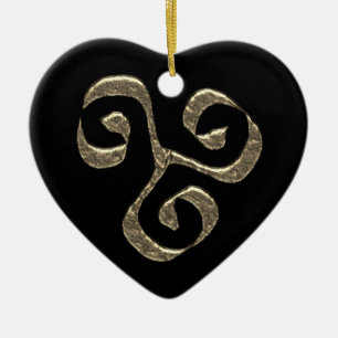 Spiral Celtic symbol gold metallic Ceramic Ornament
