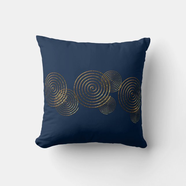 Spiral Celtic symbol gold metallic  Cushion (Front)