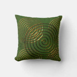 Spiral Celtic symbol gold metallic Cushion