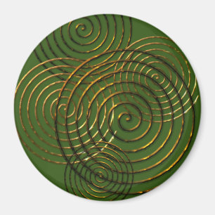 Spiral Celtic symbol gold metallic Magnet