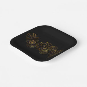 Spiral Celtic symbol gold metallic   Paper Plate