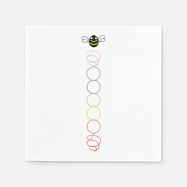Spiral Chakra Bee Cocktail Napkins (Front)