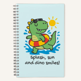 Spiral Children's Notebook with Summer Dinosaur