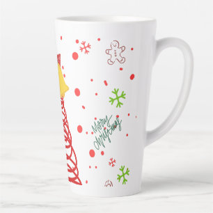 Spiral Christmas Tree and Bells Design Latte Mug