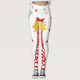 Spiral Christmas Tree and Bells Design Leggings