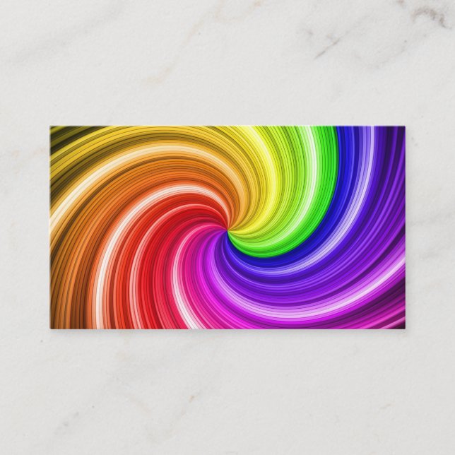 Spiral Colourful Tie Dye Rainbow Swirl Art Pattern Business Card (Front)