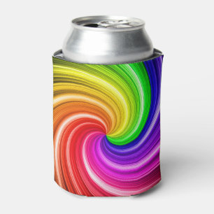 Spiral Colourful Tie Dye Rainbow Swirl Art Pattern Can Cooler