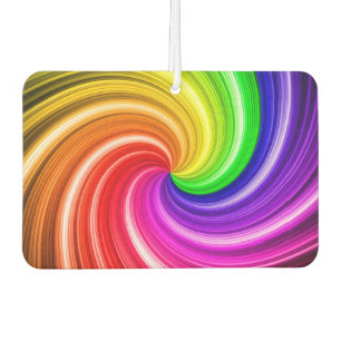 Spiral Colourful Tie Dye Rainbow Swirl Art Pattern Car Air Freshener