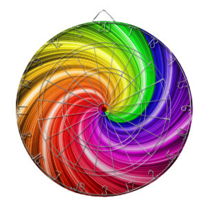 Spiral Colourful Tie Dye Rainbow Swirl Art Pattern Dartboard