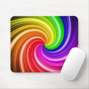 Spiral Colourful Tie Dye Rainbow Swirl Art Pattern Mouse Pad