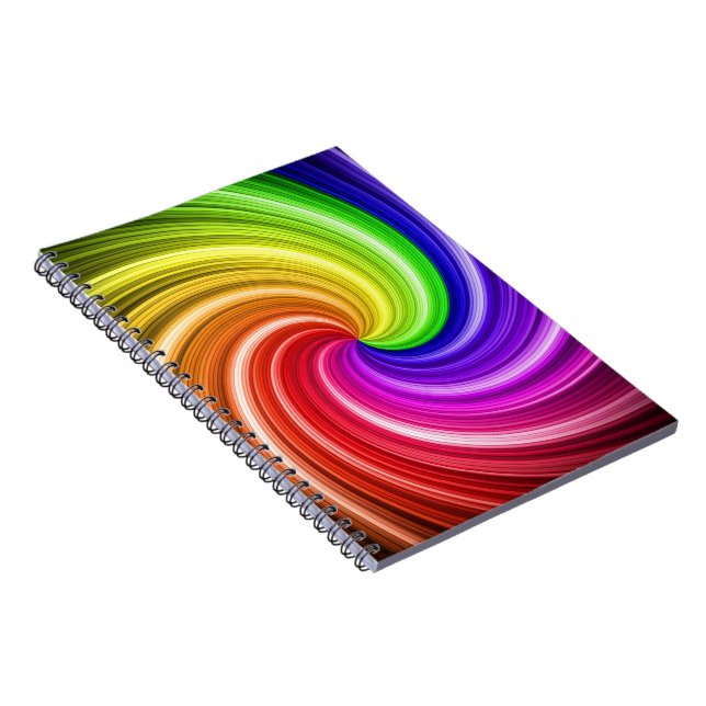 Spiral Colourful Tie Dye Rainbow Swirl Art Pattern Notebook (Right Side)