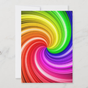 Spiral Colourful Tie Dye Rainbow Swirl Art Pattern Thank You Card