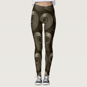 Spiral Curls: Stylish Vintage Pattern Leggings