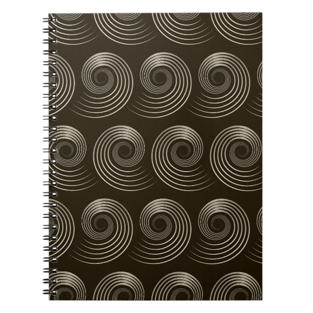 Spiral Curls: Stylish Vintage Pattern Notebook (Front)