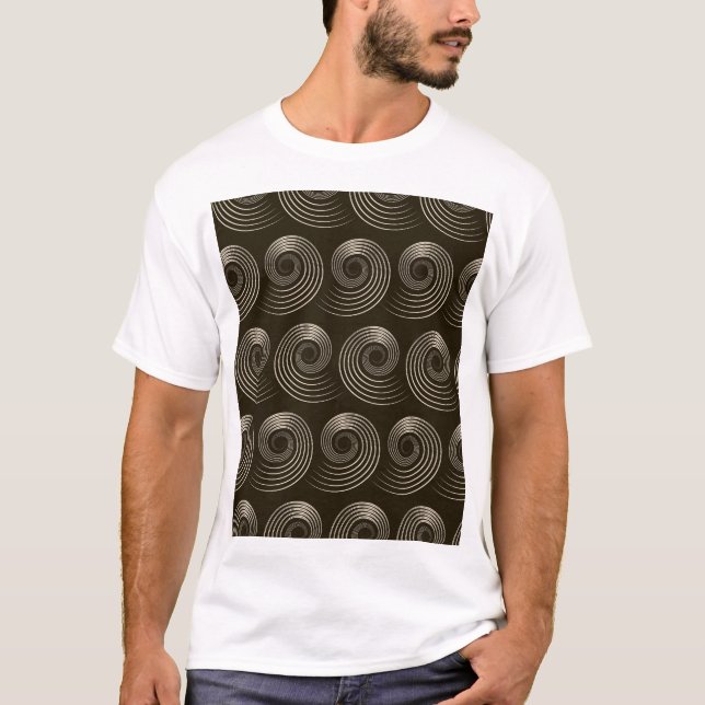 Spiral Curls: Stylish Vintage Pattern T-Shirt (Front)