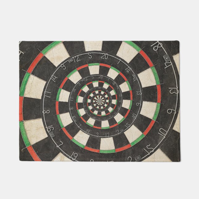 Spiral Dart Board Droste Door Mat (Front)