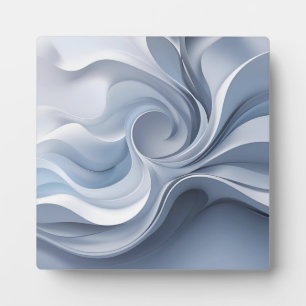 Spiral Elegance – Abstract Vortex Art in Soft Blue Plaque