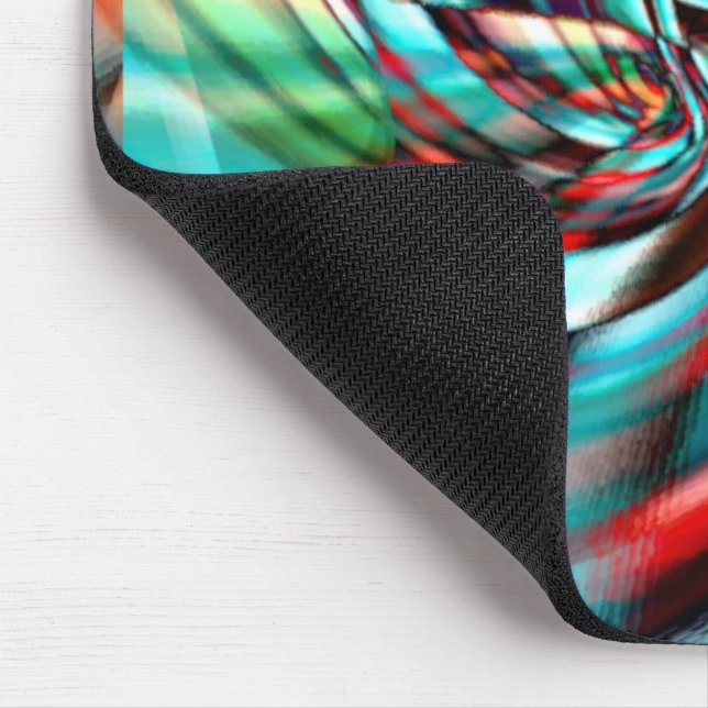 Spiral emerging from an slanted square, soft shiny mouse pad (Corner)