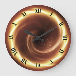 Spiral Fire Vortex ~ Time Portal ~Time Machine ~   Large Clock