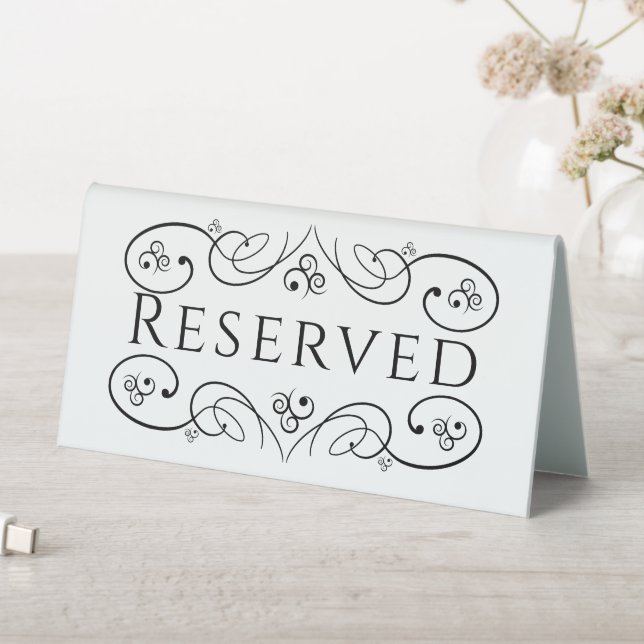 Spiral Foliage Reserved Table Tent Sign (In SItu (Table))