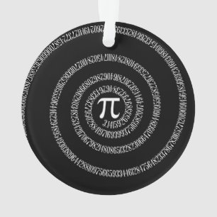 Spiral for Pi Digits on Black Ornament