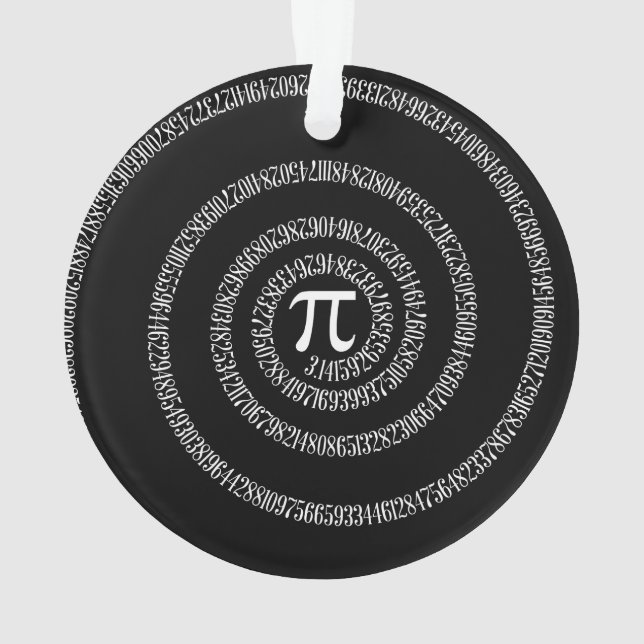 Spiral for Pi Digits on Black Ornament (Back)