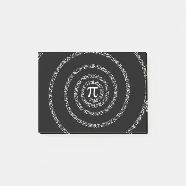 Spiral for Pi Numbers on Black Post-it Notes (Front)