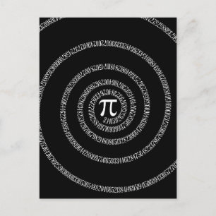 Spiral for Pi on Black Decor Postcard