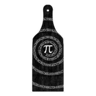Spiral for Pi on Black Style Cutting Board