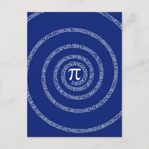 Spiral for Pi on Navy Blue Decor Postcard