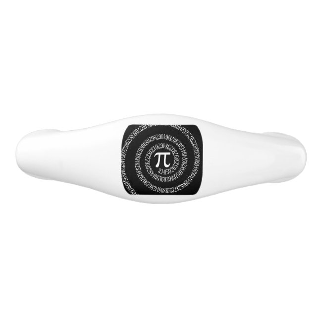 Spiral for Pi on Solid Black Decor Ceramic Drawer Pull (Front)