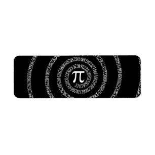Spiral for Pi on Solid Black Return Address Label
