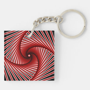 Spiral fractal pattern key ring
