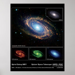 Spiral Galaxy M81 – Spitzer Space Telescope Poster