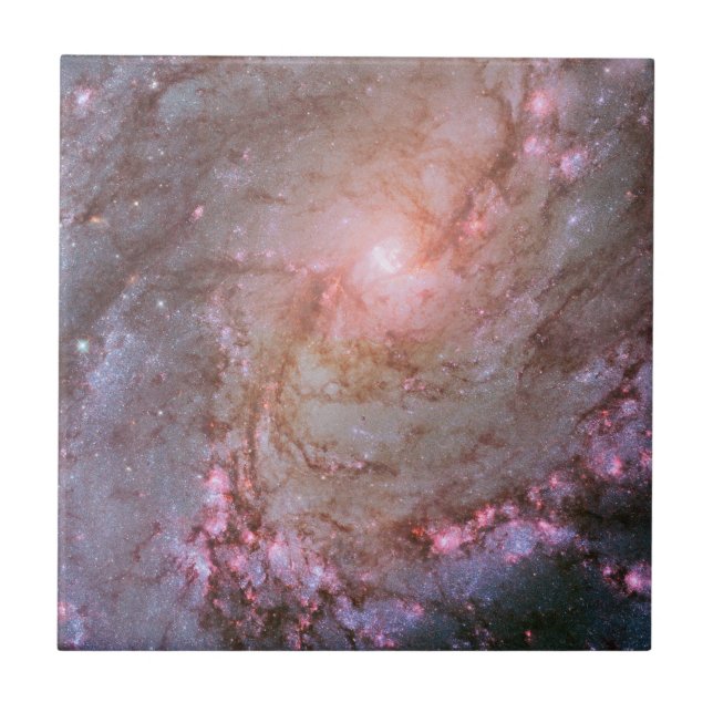 Spiral Galaxy M83, Ablaze With Star Formation. Ceramic Tile (Front)
