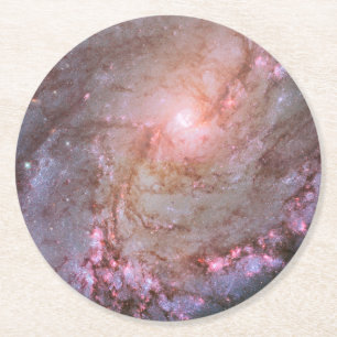 Spiral Galaxy M83, Ablaze With Star Formation. Round Paper Coaster