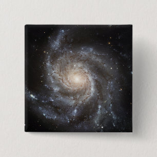 Spiral galaxy Messier 101 15 Cm Square Badge