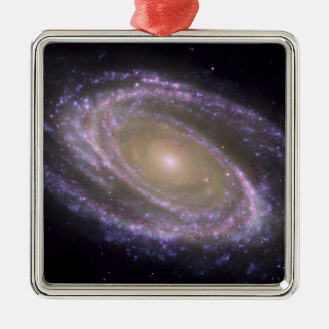 Spiral galaxy Messier 81 Metal Tree Decoration (Front)