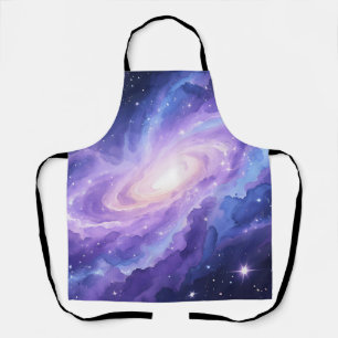 Spiral Galaxy Nebula Purple Cosmic Swirl Apron