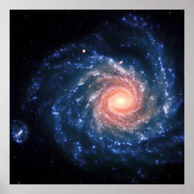 Spiral galaxy NGC1232 and Little Theta space image Poster (Front)