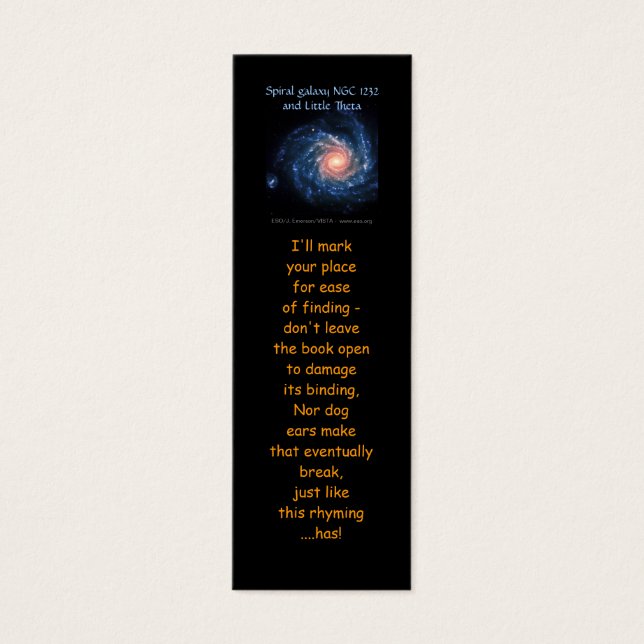 Spiral galaxy NGC 1232 and Little Theta bookmarks (Front)