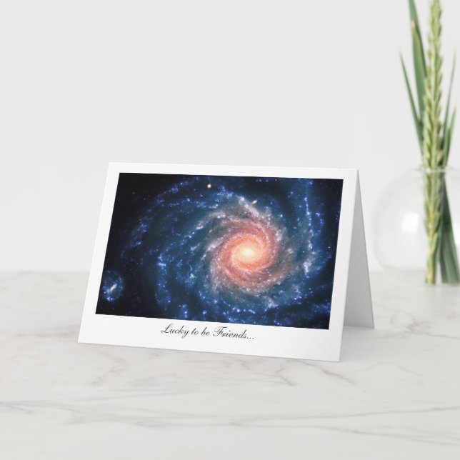 Spiral galaxy NGC 1232 - Lucky to be Friends Card (Front)