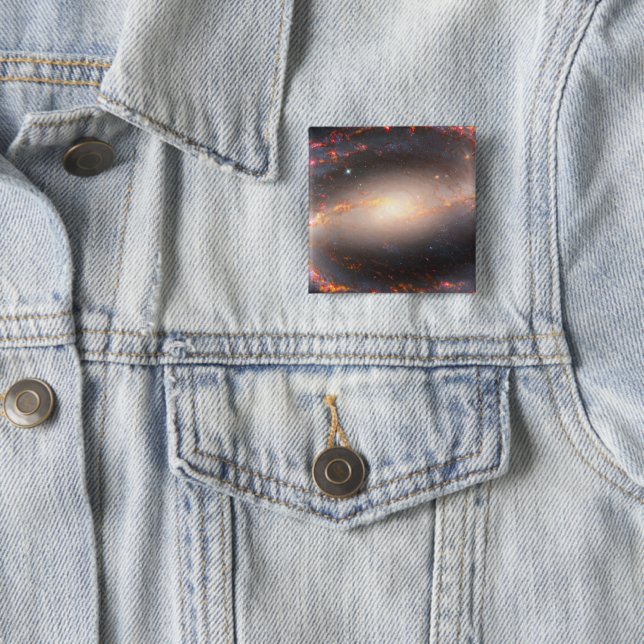 Spiral Galaxy Ngc 1300. 15 Cm Square Badge (In Situ)