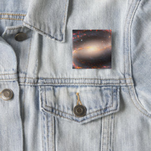 Spiral Galaxy Ngc 1300. 15 Cm Square Badge