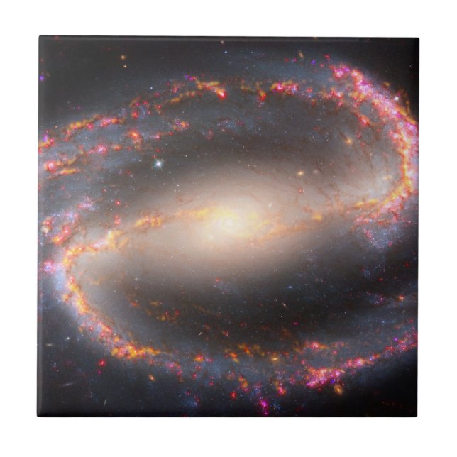 Spiral Galaxy Ngc 1300. Ceramic Tile (Front)