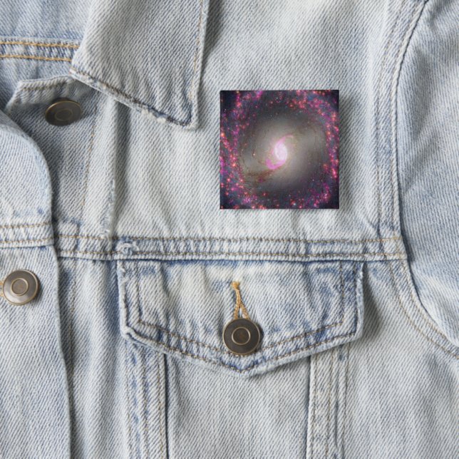 Spiral Galaxy Ngc 3351. 15 Cm Square Badge (In Situ)