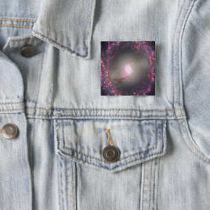 Spiral Galaxy Ngc 3351. 15 Cm Square Badge