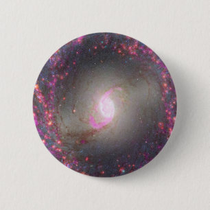 Spiral Galaxy Ngc 3351. 6 Cm Round Badge