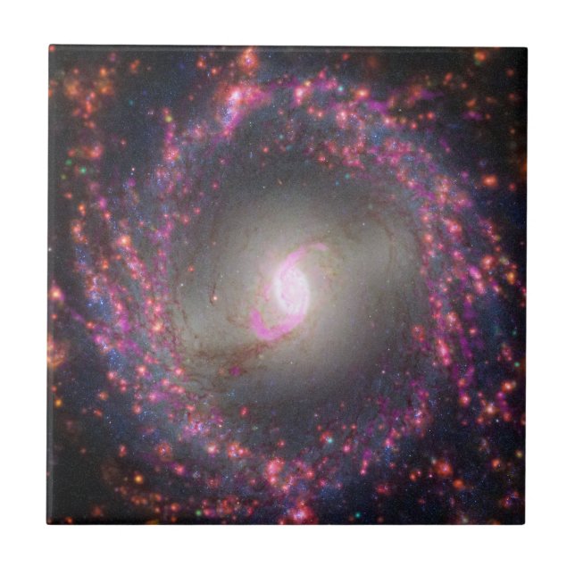 Spiral Galaxy Ngc 3351. Ceramic Tile (Front)